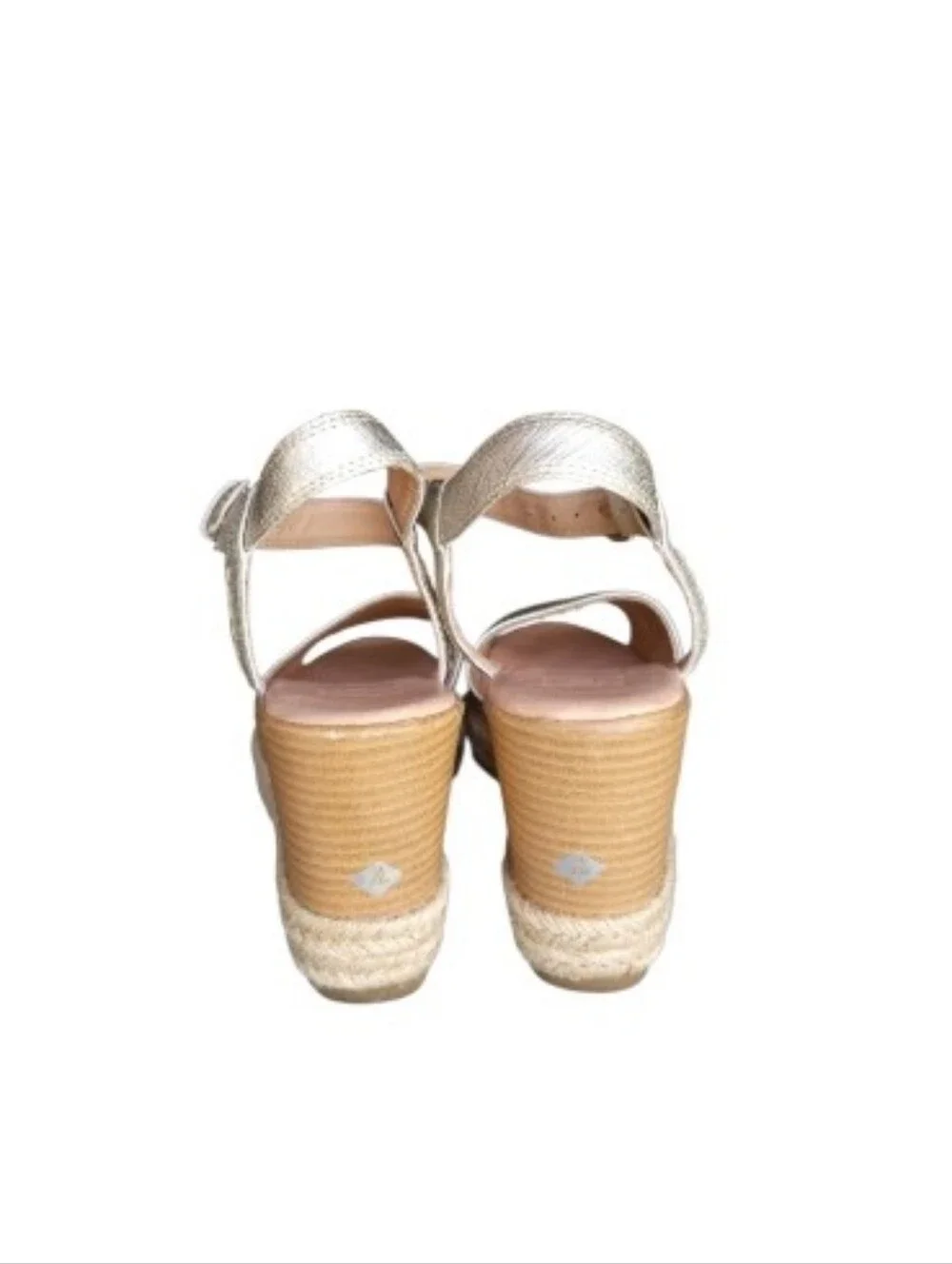 Sperry Topsider Leather Plushwave Fairwater Metallic Gold Tan Wedge Heel Women 9
